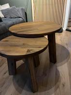 Set van 2 salontafeltjes, Huis en Inrichting, Tafels | Salontafels, Ophalen, 50 tot 100 cm, Rond, Zo goed als nieuw