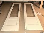 Openslaande jaren 30 paneeldeuren, tuindeuren,  massief hout, Gebruikt, 200 tot 215 cm, Glas, Ophalen
