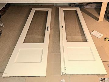 Openslaande jaren 30 paneeldeuren, tuindeuren,  massief hout beschikbaar voor biedingen