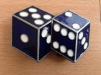 buckle riemgesp Double Dice Dobbelstenen Blauw/Wit 6x8cm, Kleding | Heren, Ophalen, Nieuw, Overige kleuren, Losse buckle of gesp