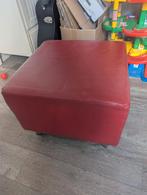 Leren hocker echte leer 53x53 cm, Huis en Inrichting, Banken | Voetenbanken en Poefen, Ophalen, Gebruikt, Leer