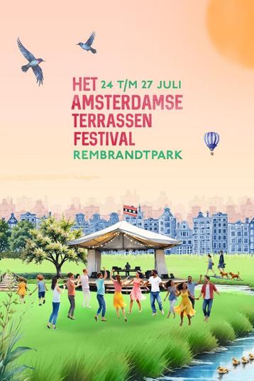2 tickets do 24 juli Het Amsterdamse Terrassen Festival beschikbaar voor biedingen