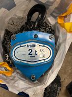 Tractel tralift 2T takel net lange ketting ca 9m, Ophalen, Gebruikt, Handmatig