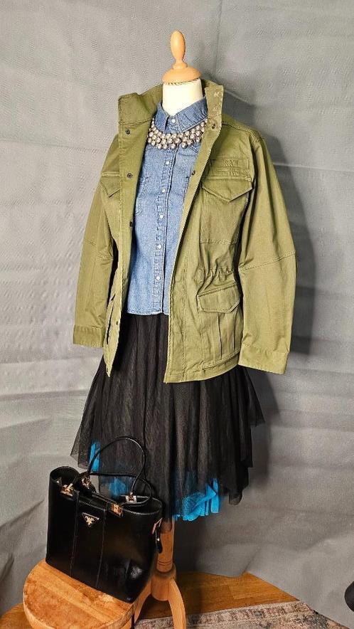 G-Star RAW Field Overshirt Dames Jas - Maat XS - Olijfgroen, Kleding | Dames, Jassen | Zomer, Zo goed als nieuw, Maat 34 (XS) of kleiner