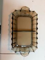 Rookglas art deco bruin persglas geschulpte rand, Ophalen of Verzenden