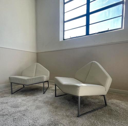 2 Leolux Wibber fauteuils, Huis en Inrichting, Fauteuils, Gebruikt, 75 tot 100 cm, Ophalen