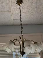 Vintage kroonluchter met glazen kelken, Ophalen, Gebruikt, Metaal, 50 tot 75 cm
