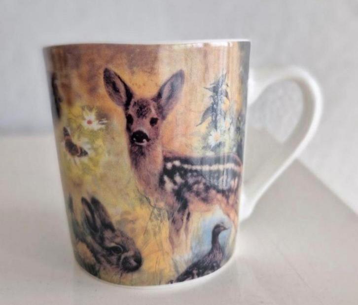 Beker Rien Poortvliet Bosdieren, Huis en Inrichting, Keuken | Servies, Zo goed als nieuw, Kop(pen) en/of Schotel(s), Overige stijlen