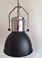 Industriële hanglamp zwart en chroom, Ophalen of Verzenden, Zo goed als nieuw, Metaal, Minder dan 50 cm