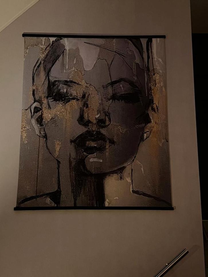 Wandkleed met gezicht, Antiek en Kunst, Kunst | Schilderijen | Abstract, Ophalen of Verzenden