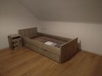 Steigerhouten bed Grey Wash inclusief twee opberglades, Huis en Inrichting, Slaapkamer | Bedden, Nieuw, Ophalen of Verzenden, Steigerhout