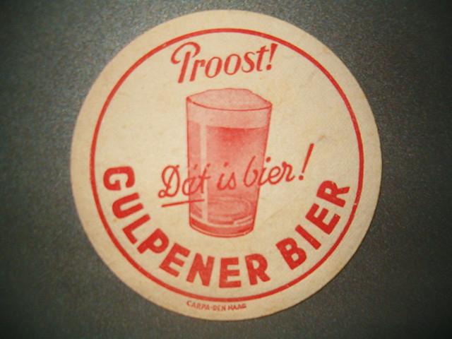 *Gulpener 3 : Vooroorlogs : R/V : 107 mm, 2 mm dik, Ophalen of Verzenden, Gebruikt, Viltje(s), Overige merken