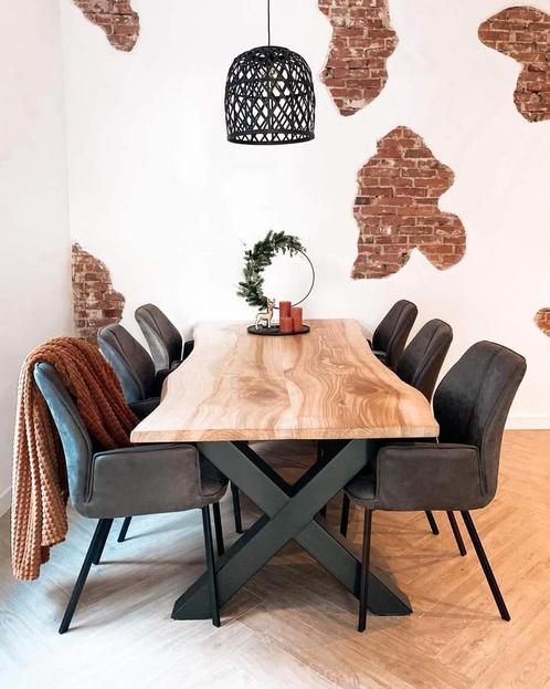 eiken boomstamtafelblad boomstamtafel tafelblad, Huis en Inrichting, Tafels | Eettafels, Nieuw, 50 tot 100 cm, 200 cm of meer