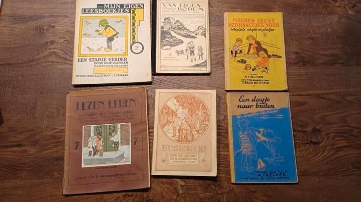 6 oude school leesboekjes, Boeken, Prentenboeken en Plaatjesalbums, Gelezen, Prentenboek, Ophalen of Verzenden