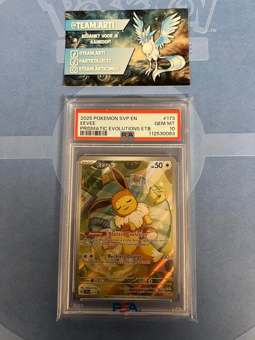 Eevee Promo PSA 10! Prismatic Evolutions, Hobby en Vrije tijd, Verzamelkaartspellen | Pokémon, Zo goed als nieuw, Losse kaart