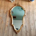 Lucky Vintage antieke brocante grote gouden spiegel België, Antiek en Kunst, Antiek | Spiegels, Ophalen, Overige vormen, Minder dan 50 cm