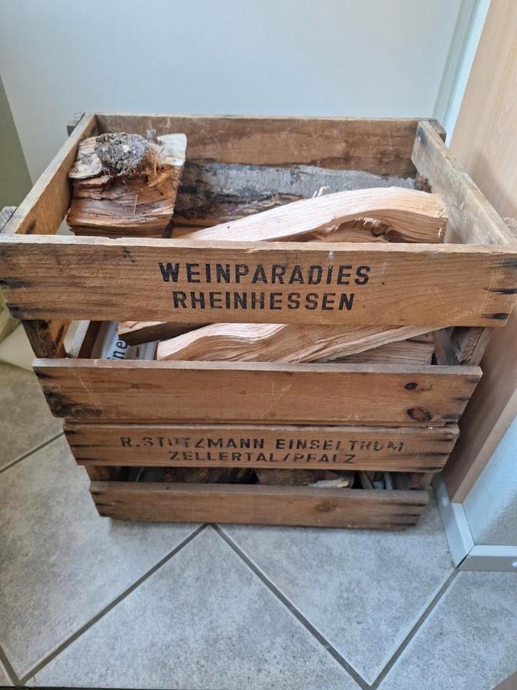 Houten wijnkisten wijnkrat wijnrek, Huis en Inrichting, Woonaccessoires | Kisten, Gebruikt, Minder dan 50 cm, Minder dan 50 cm