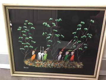 Leuk schilderij Zuid-Afrikaans, gesigneerd Bambi beschikbaar voor biedingen