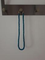 0019 blauw houten schijfjes ketting, Blauw, Verzenden