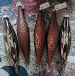 5 glazen druppel kerstballen, Antiek en Kunst, Ophalen