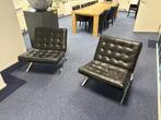 2 zwarte Barcelona stoelen, Huis en Inrichting, Ophalen, Gebruikt, Twee, Zwart
