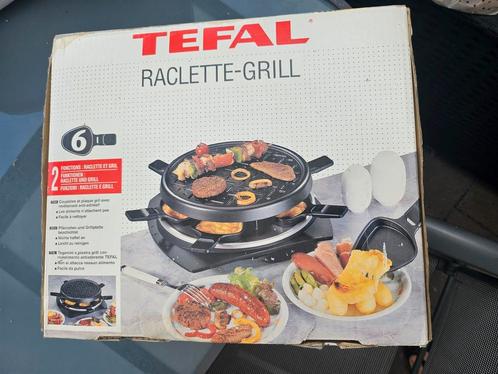 Tefal Raclette Grill - 6 personen,2 keer gebruikt., Witgoed en Apparatuur, Grillplaten, Gebruikt, Tafelgrill, Vaatwasmachinebestendig