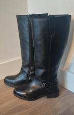 Zgan zwarte hoge leren dames laars mt 39 u!, Ophalen of Verzenden, Zo goed als nieuw, Zwart, Hoge laarzen