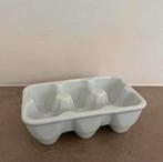 Eierdoosje eirekje eihouder 6-vaks wit keramiek, Ophalen, Gebruikt