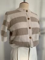 Six Ames vest streep korte mouw beige wit S/36 - M/38, Verzenden, Beige, Zo goed als nieuw, Maat 36 (S)