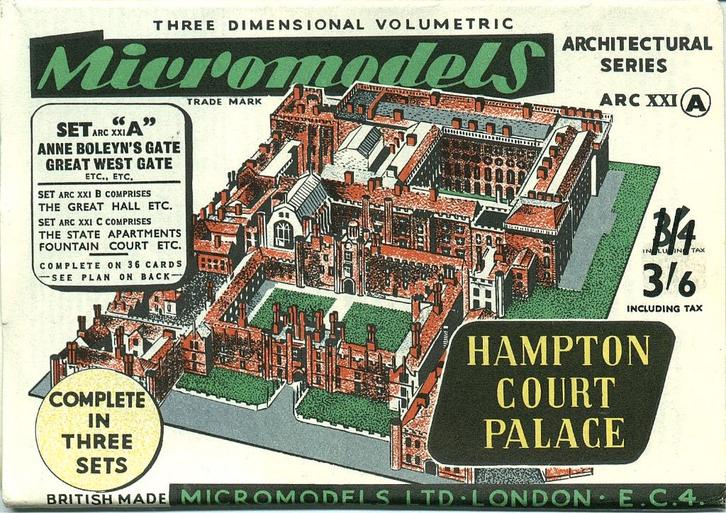 Bouwplaat Micromodels Hampton Court deel A, Hobby en Vrije tijd, Modelbouw | Figuren en Diorama's, Nieuw, Diorama, 1:50 of kleiner