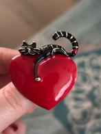 Broche kat poes kater, Met strass, Overige materialen, 4 tot 7 cm, Nieuw