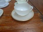 6 vintage opaline kop en schotel, Arcopal Harlequin, Ophalen of Verzenden