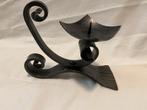 Brutalistische Zware gietijzeren kandelaar, Ophalen, Gebruikt, Zwart, Metaal