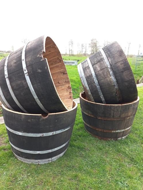 Aanbieding!!! Eikenhouten Vat Plantenbak Bloembak 135 liter, Tuin en Terras, Bloembakken en Plantenbakken, Nieuw, Hout, Balkon