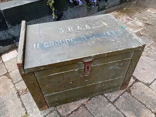 Militaire Houten Kist .....Munitie Kist....Industriële Kist, Antiek en Kunst, Curiosa en Brocante, Ophalen