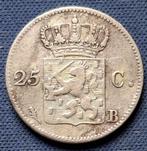 Nederland 25 cent 1824 Km 48 knap, Postzegels en Munten, Verzenden, Zilver, 25 cent, Koning Willem I
