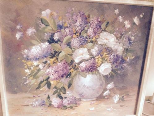 Schilderij - Bloemen in vaas, Antiek en Kunst, Kunst | Schilderijen | Klassiek, Ophalen