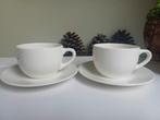 Kopjes met schotels - set van 2, Keramiek, Ophalen of Verzenden, Zo goed als nieuw, Effen