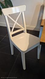 Vijf witte Ikea stoelen Rosentorp, Huis en Inrichting, Stoelen, Ophalen, Gebruikt, Wit