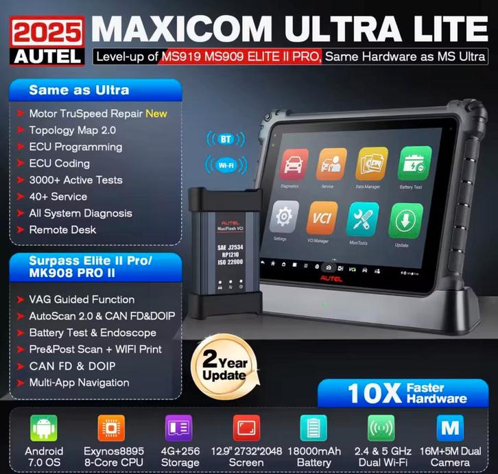 Autel Maxicom Ultra Lite, Auto diversen, Autogereedschap, Ophalen of Verzenden