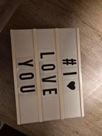 Lichtbak met letters, Huis en Inrichting, Woonaccessoires | Tekstborden en Spreuken, Ophalen of Verzenden, Gebruikt