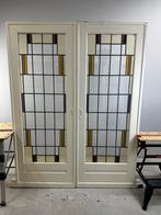 Set glas in lood rnsuite schuifdeuren jaren 30 origineel, Ophalen, Gebruikt, 80 tot 100 cm, Binnendeur