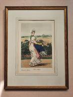 Charmante historische ets met Hamburgse klederdracht, Antiek en Kunst, Ophalen of Verzenden