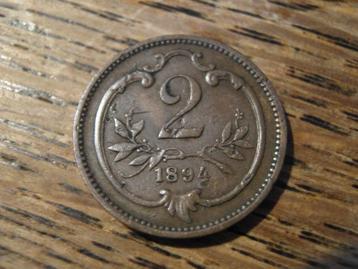 Oostenrijk 2 Heller 1894, keizer Franz Joseph I #577 beschikbaar voor biedingen