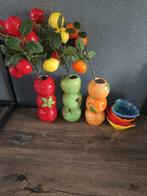 3 fruit vaasjes, 5 keer tak fruit en 3 schaaltjes, Ophalen of Verzenden, Zo goed als nieuw