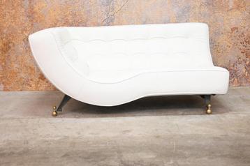 NIEUWbeklede witte leren Montis Quintus design chaise longue beschikbaar voor biedingen