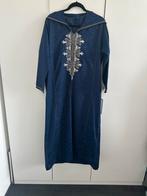 Donkerblauwe Djellaba met Zilveren Borduurwerk, Ophalen of Verzenden, Zo goed als nieuw, Maat 42/44 (L), Blauw