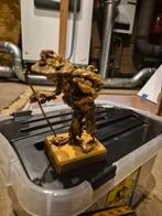 Bronzen Beeld - Man met Stok, Antiek en Kunst, Ophalen of Verzenden, Brons
