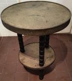 Rooktafel 1920-1930 bronzen blad met decoraties houten poten, Antiek en Kunst, Ophalen