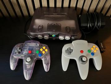 Super mooie Nintendo 64 met 2 controllers en 3 games beschikbaar voor biedingen